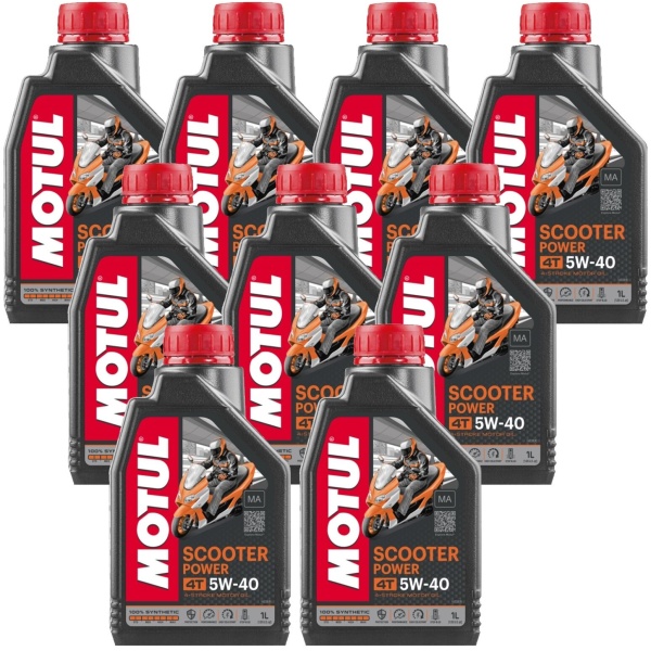 Set 9 Buc Ulei Motor Motul 4T Scooter Power 5W-40 1L 105958